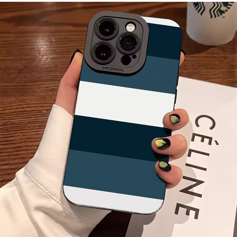 Phone Cases Galaxy S23 - Blue White Striped Pattern Phone Case