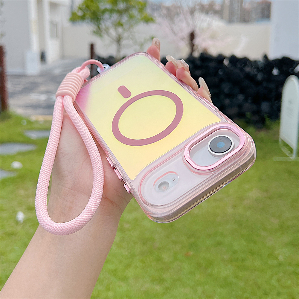 Gradient Color Case - Dazzling Laser Gradient Magnetic Lanyard Case