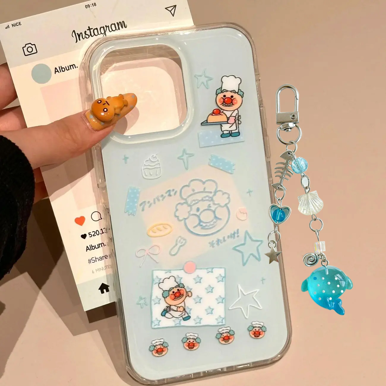 Phone Cases Men - Korean Ins Blue Chef Old Man