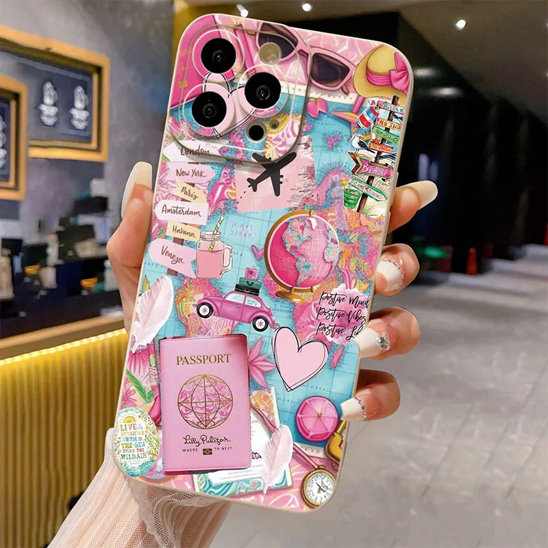 Phone Cases Online - Travel Plane Printed Matte Anti-Drop Phone