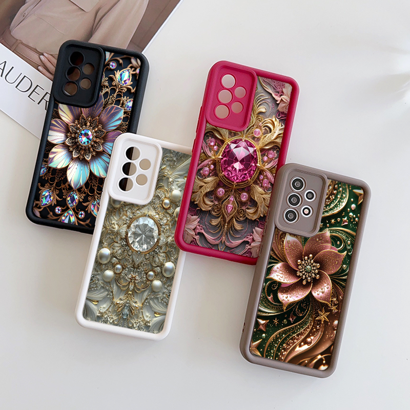 Phone Cases Motorola - Elegant Gemstone Flower Pattern Phone Case