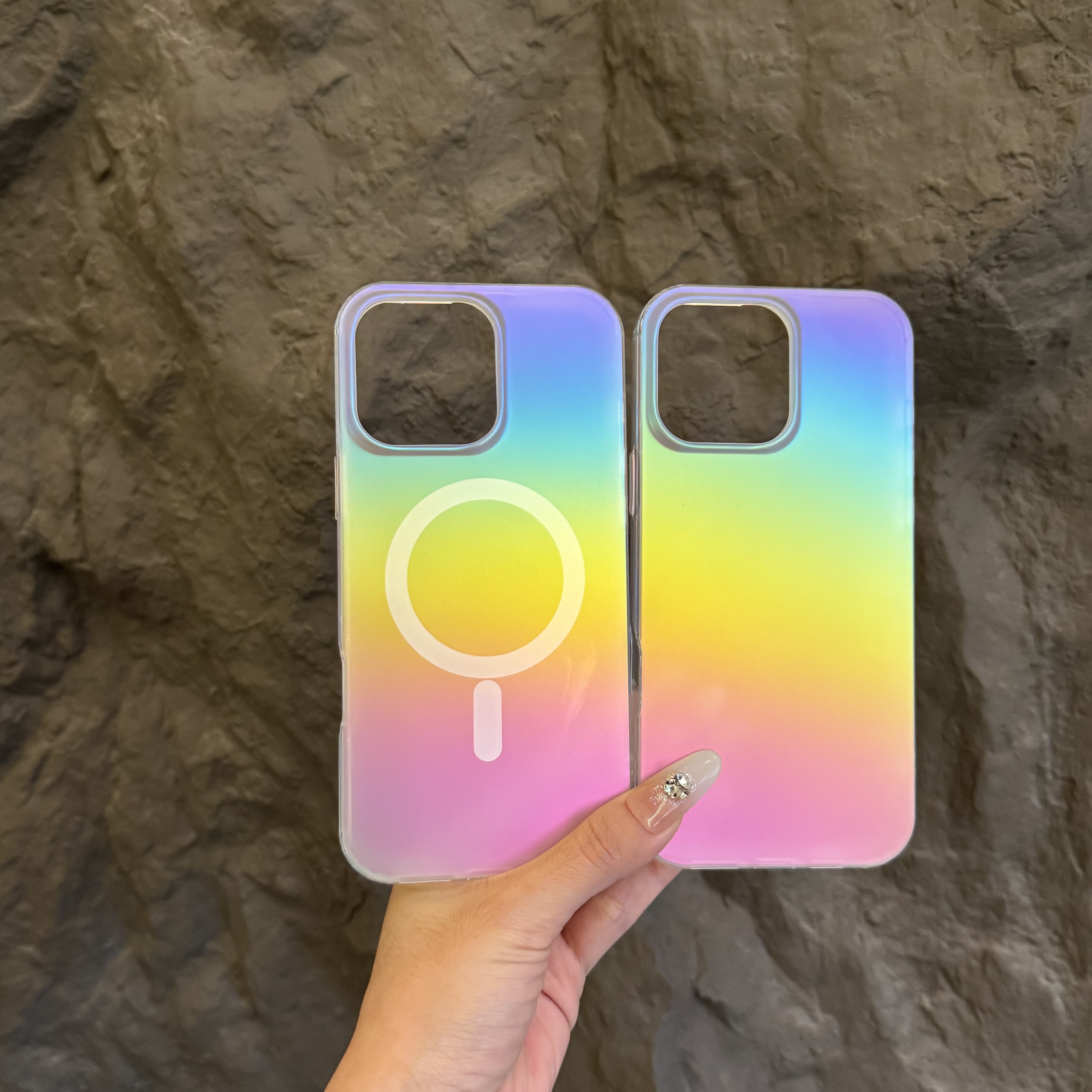 Gradient Color Case - Gradient Rainbow Laser Magnetic For Magsafe