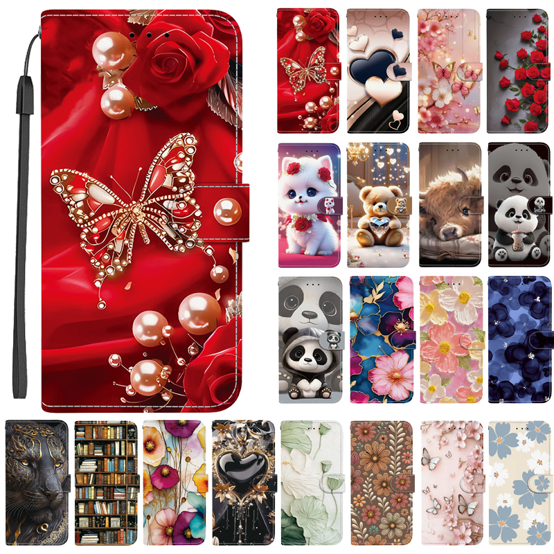 Phone Cases Junk - Elegant Colored Flower Wallet Phone Case
