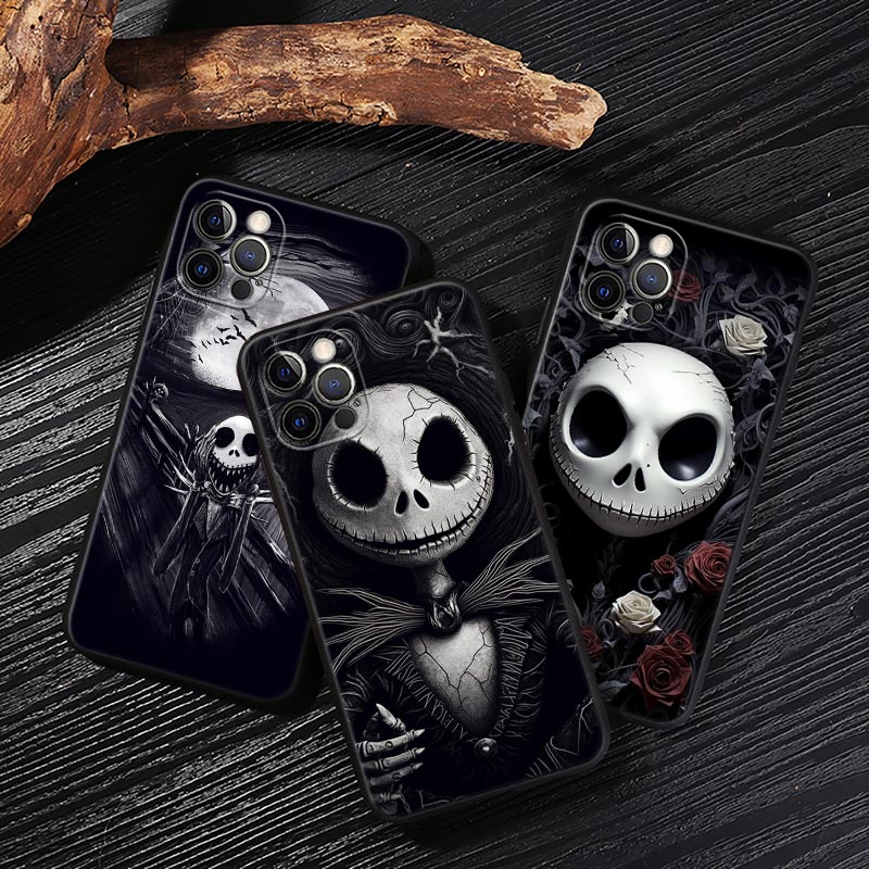 Phone Cases Iphone 15 - Jack Skellington Black Art Disney Case