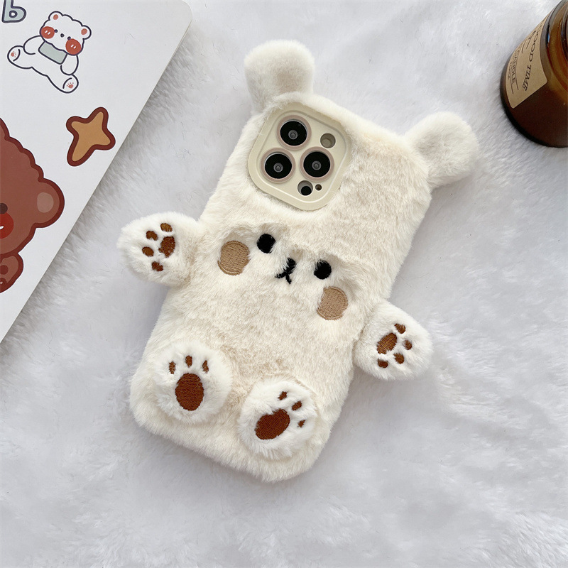 Korean 3D Cartoon Bear Fluffy  - Phone Cases Iphone 15 reseña y precio