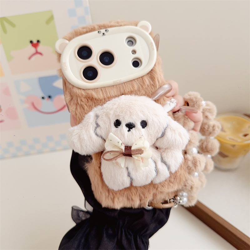 3D Cartoon Bowknot Puppy Warm  - Phone Cases Iphone 15 reseña y precio