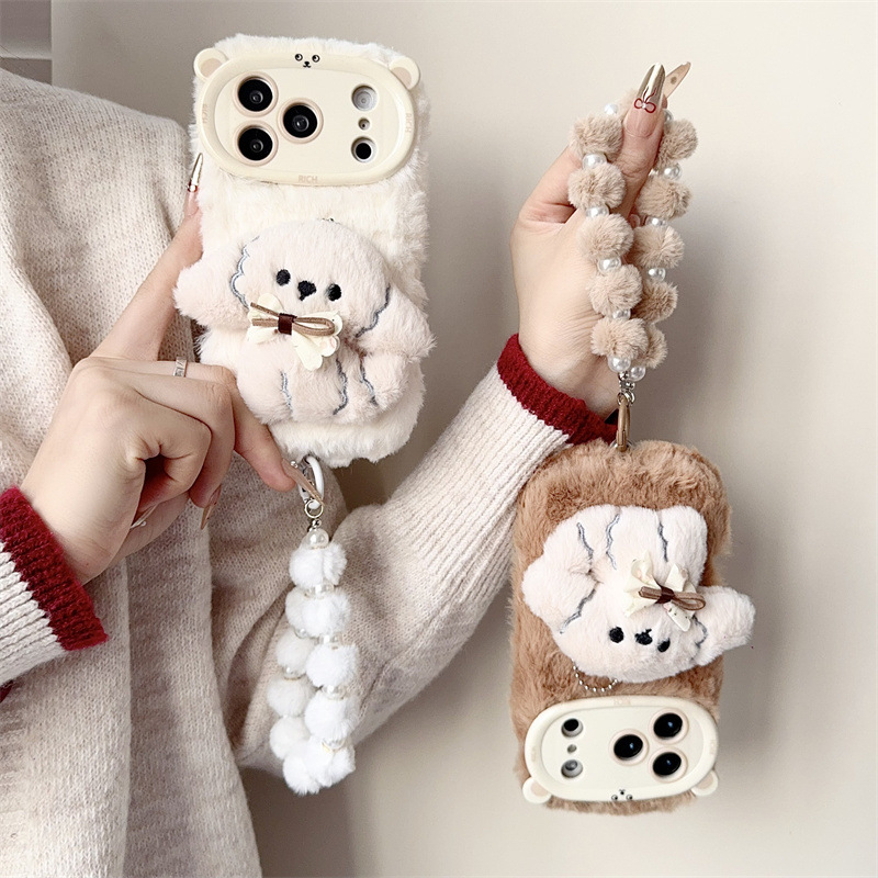 3D Cartoon Bowknot Puppy Warm  - Phone Cases Iphone 15 reseña y precio