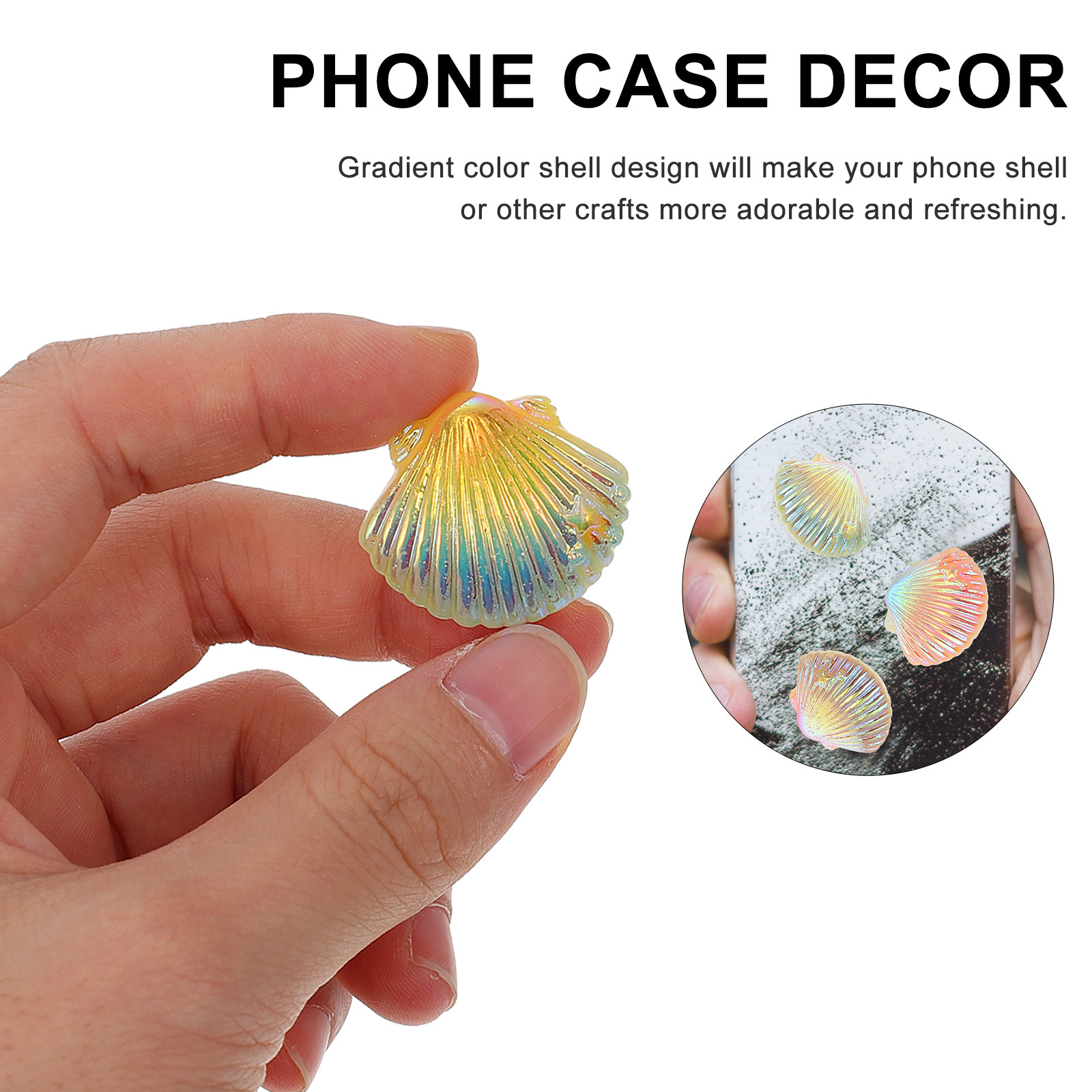 20Pcs Shell Charms for DIY Pho - Gradient Color Case reseña y precio
