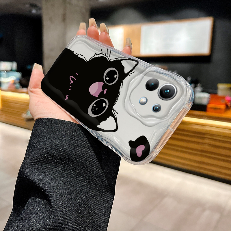 Cute Big Eyed Black Cat 3D Wav - Phone Cases Xiaomi 14 reseña y precio
