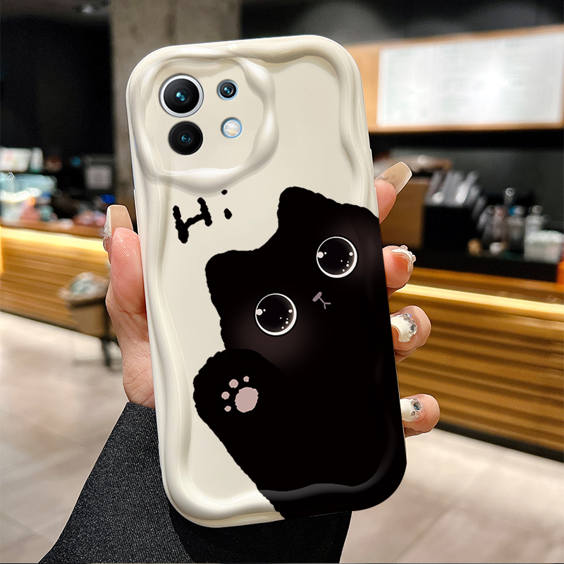 Cute Big Eyed Black Cat 3D Wav - Phone Cases Xiaomi 14 reseña y precio