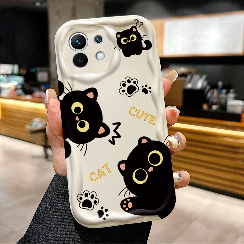 Cute Big Eyed Black Cat 3D Wav - Phone Cases Xiaomi 14 reseña y precio