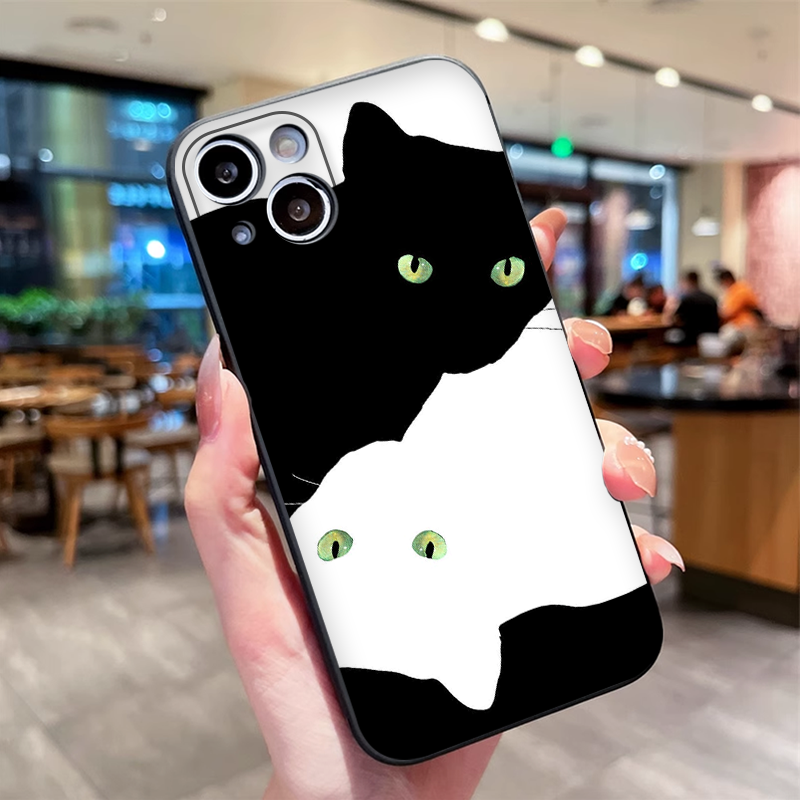Cartoon Black White Cat Lovers - Phone Cases Motorola reseña y precio