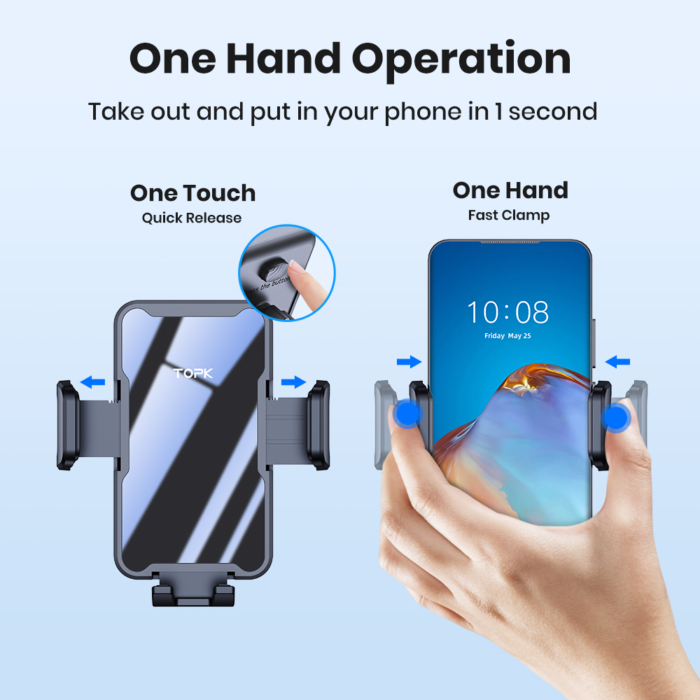 TOPK Car Phone Holder Air Vent - Phone Cases Heavy Duty reseña y precio