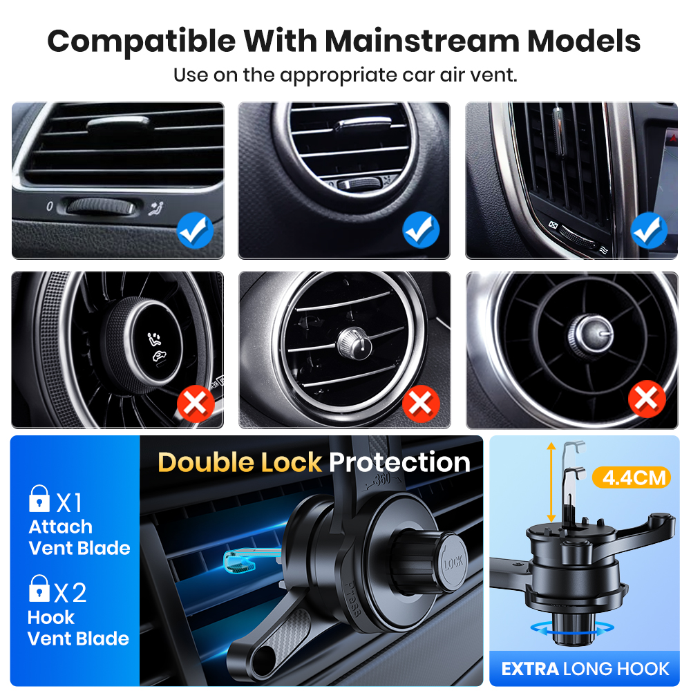 TOPK Car Phone Holder Air Vent - Phone Cases Heavy Duty reseña y precio