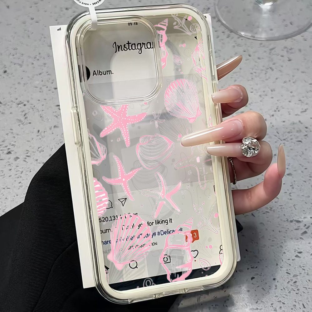 Summer Pink Seashell Clear Pho - Phone Cases Online reseña y precio