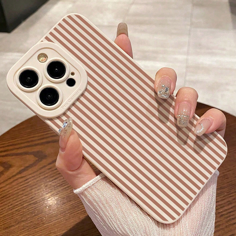 Pink Striped Painted Anti-Drop - Phone Cases Iphone 15 reseña y precio